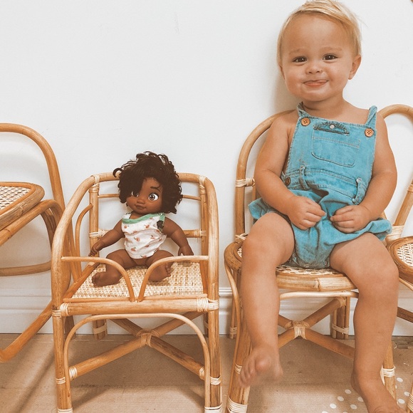 SOLD OUT Handmade Vintage rattan toddler chair - Picture 5 of 7